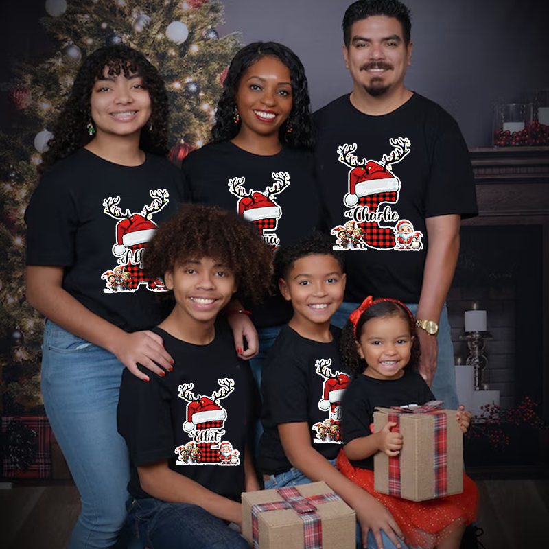 Personalized Family Christmas Monogrammed Name T-Shirt| Match0419