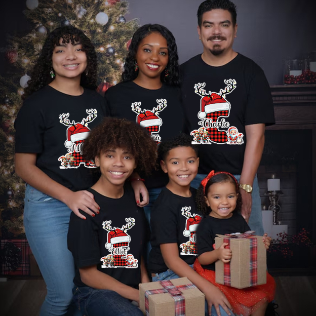Personalized Family Christmas Monogrammed Name T-Shirt| Match0419