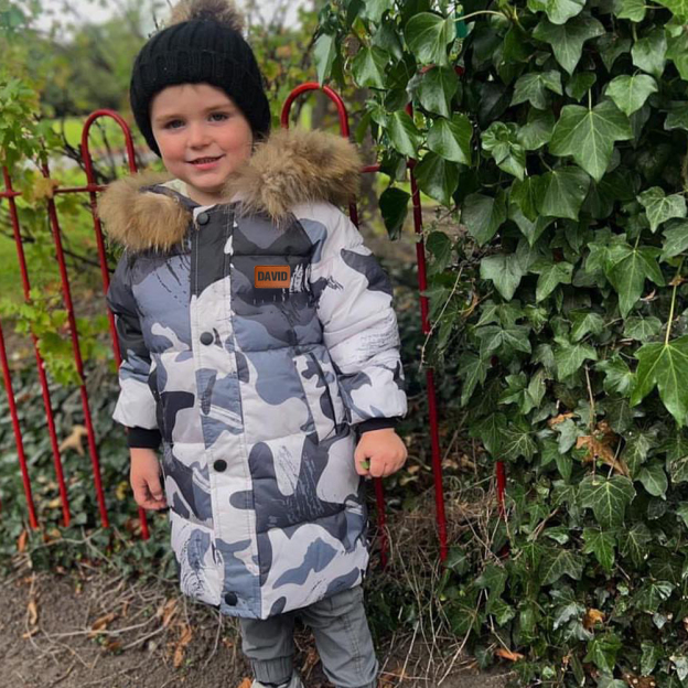 Personalized Kid Leather Patch Winter Thickened Warm Jacket| Cloth211