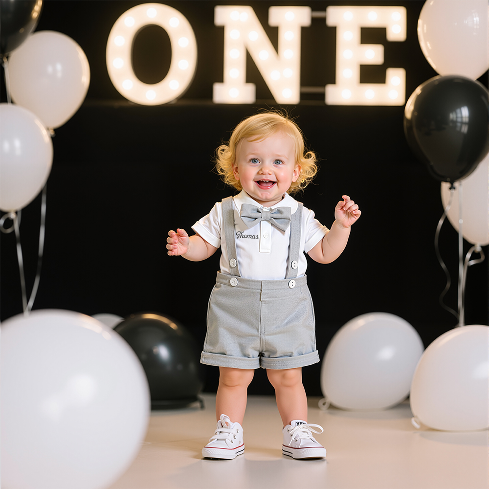 Personalized Baby Boy 3-Piece Birthday Outfit| BBcloth96