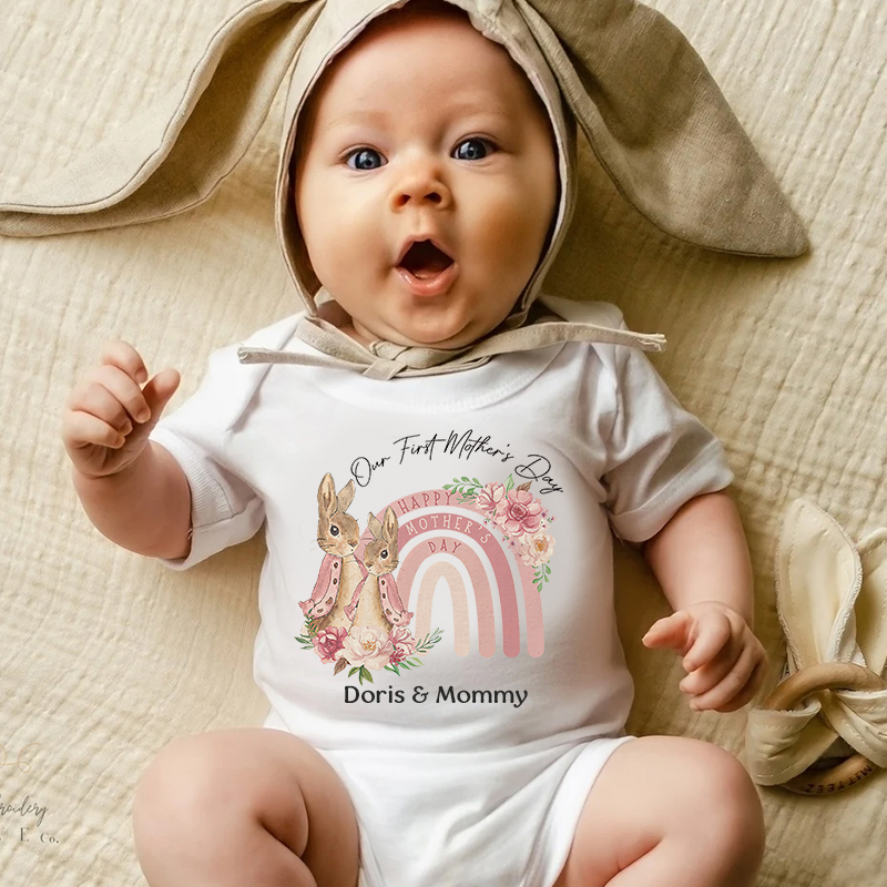 Personalized Baby First Mother's Day Cozy Onesie| BBcloth2210
