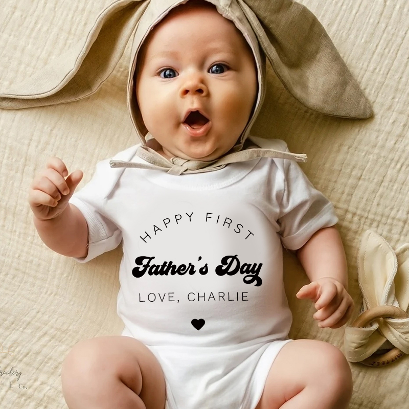Personalized Happy First Father's Day Cozy Onesie| BBcloth2219