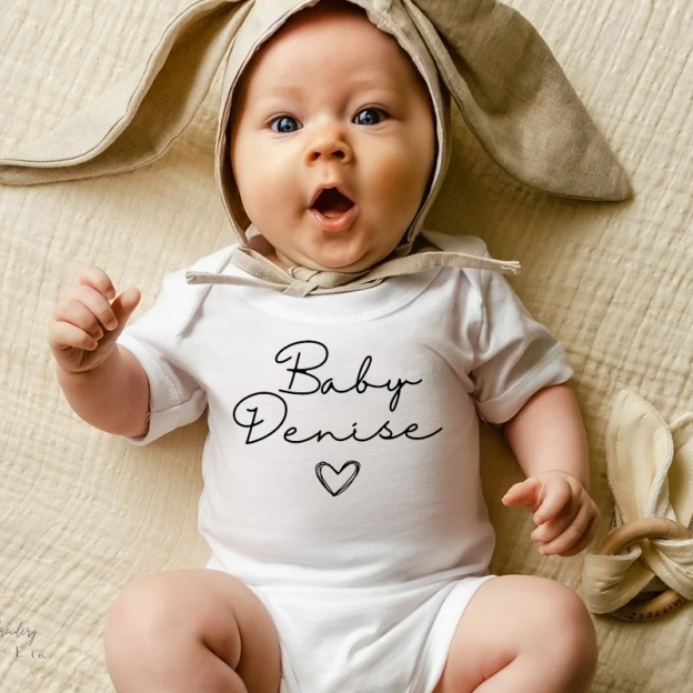 Personalized Baby Announcement Cozy Onesie| BBcloth1201