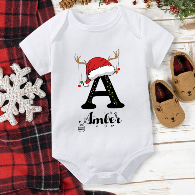 Personalised Family Christmas Monogrammed Name T-Shirt| Match04