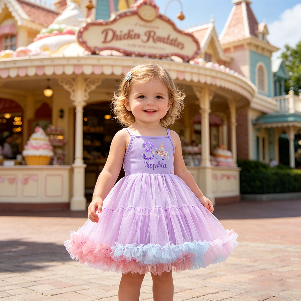 Personalized Girl Birthday Unicorn Tutu Dress| Dress89