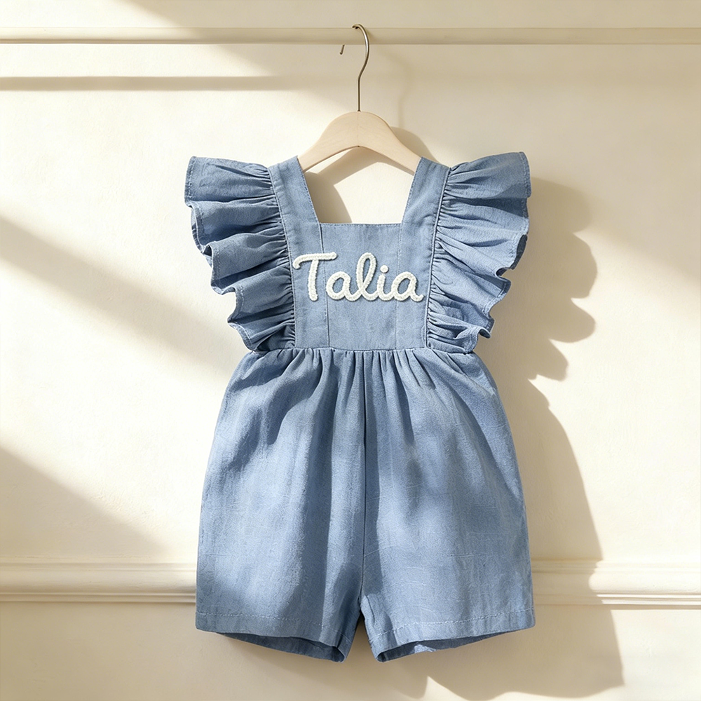 Personalized Baby Girl Hand Knitted Bubble Romper| BBcloth136