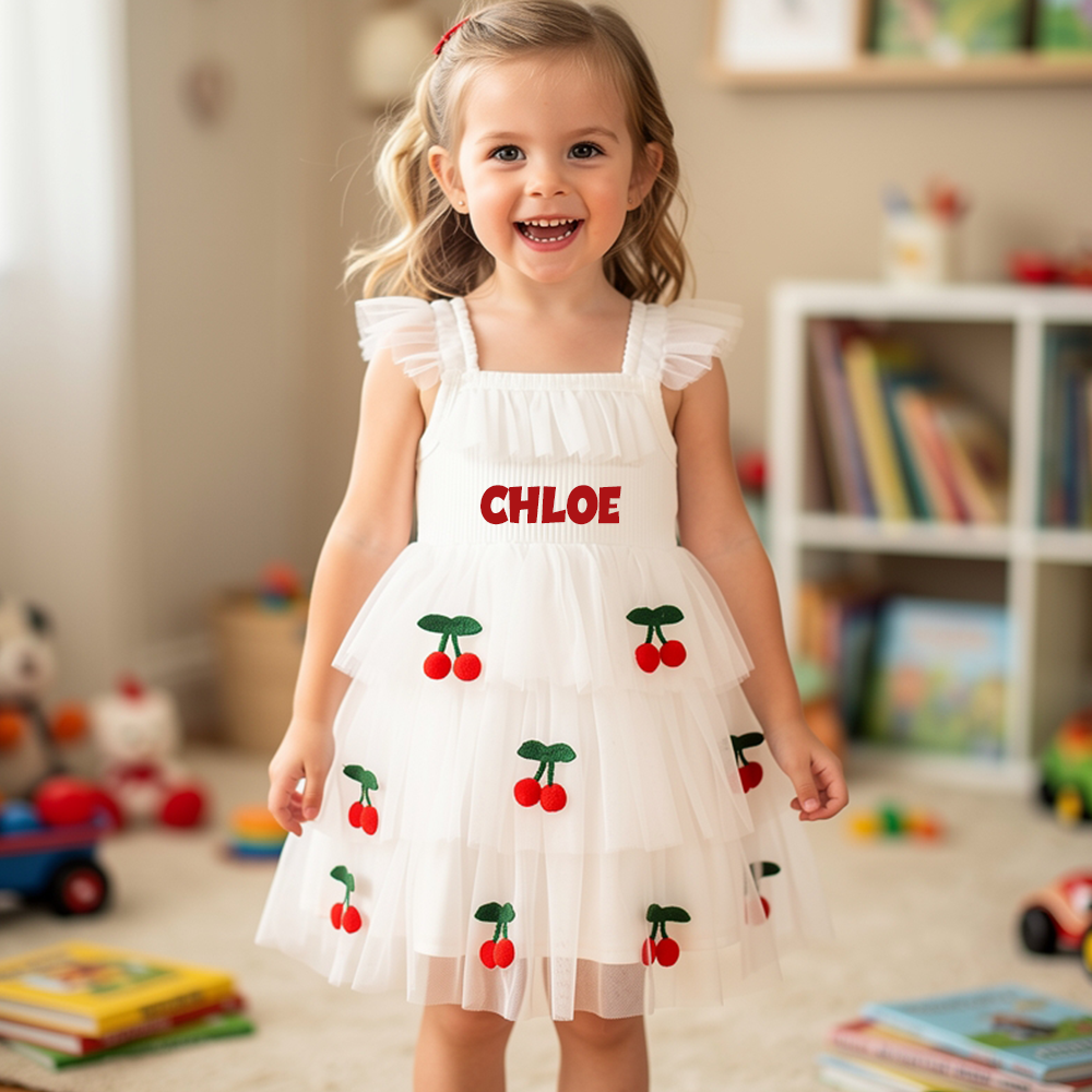 Personalized Girl Cherry Summer Tutu Dress| Dress102