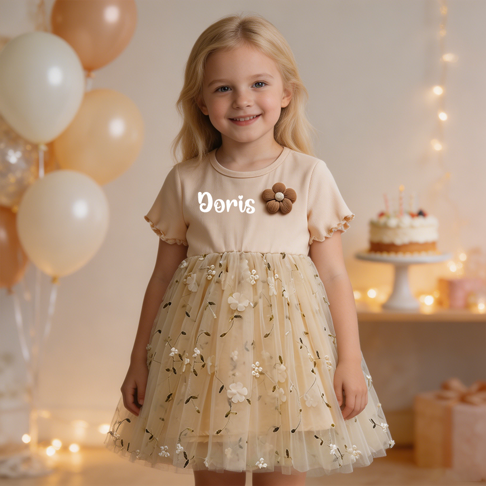 Personalized Girl Floral Summer Dress| Dress105