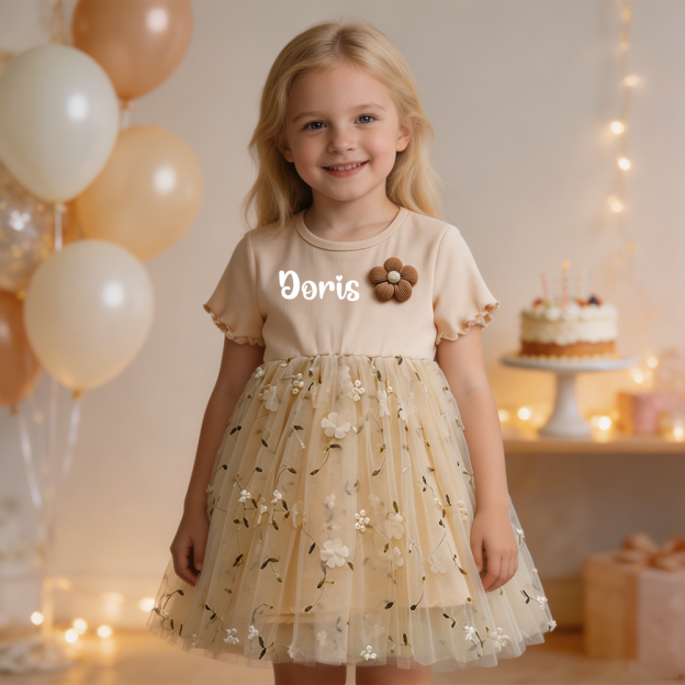 Personalized Girl Floral Summer Dress| Dress105