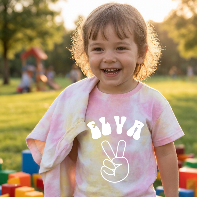 Personalized Kid Tie Dye Short Sleeve Tee| Cloth28402