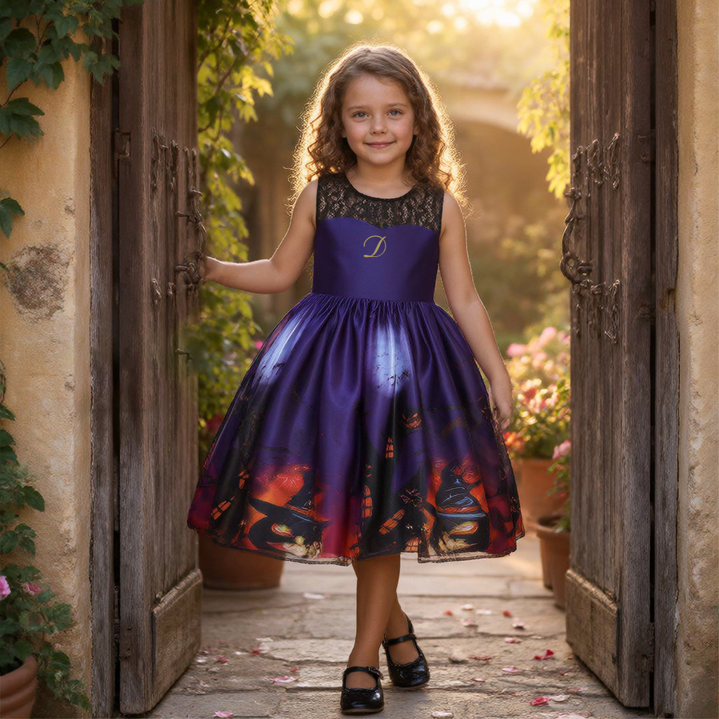 Personalized Girl Halloween Witch Costume Party Dress| YESHalloween16
