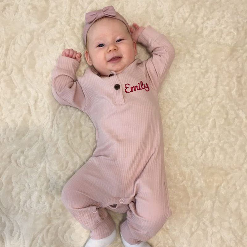 Personalized Baby Solid Color Cozy Onesie| BBcloth69