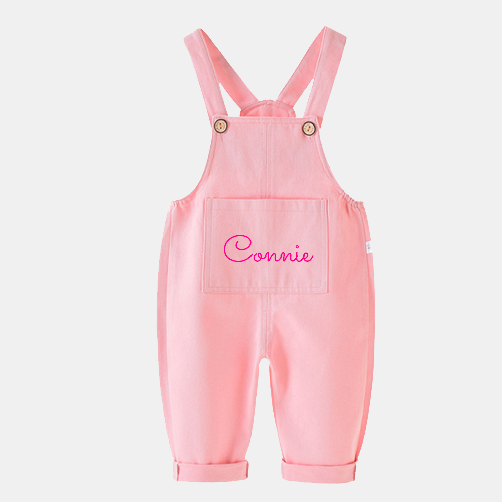 Personalized Kids Multicolor Cozy Overalls| Pants15