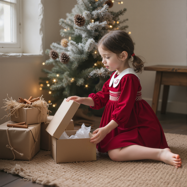 Personalized Girl Embroidered Christmas outfit| Cloth242