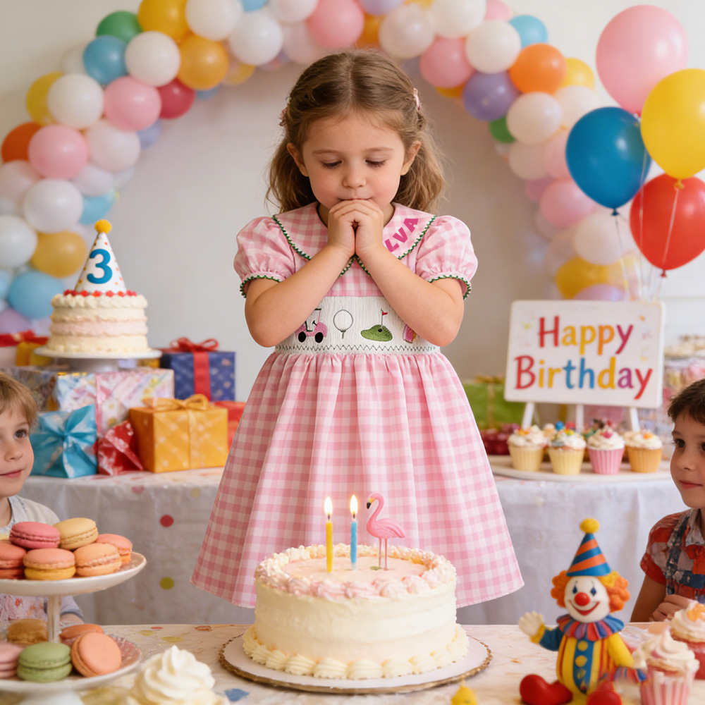 Personalized Girl Birthday Pink Golf Dress| Dress64