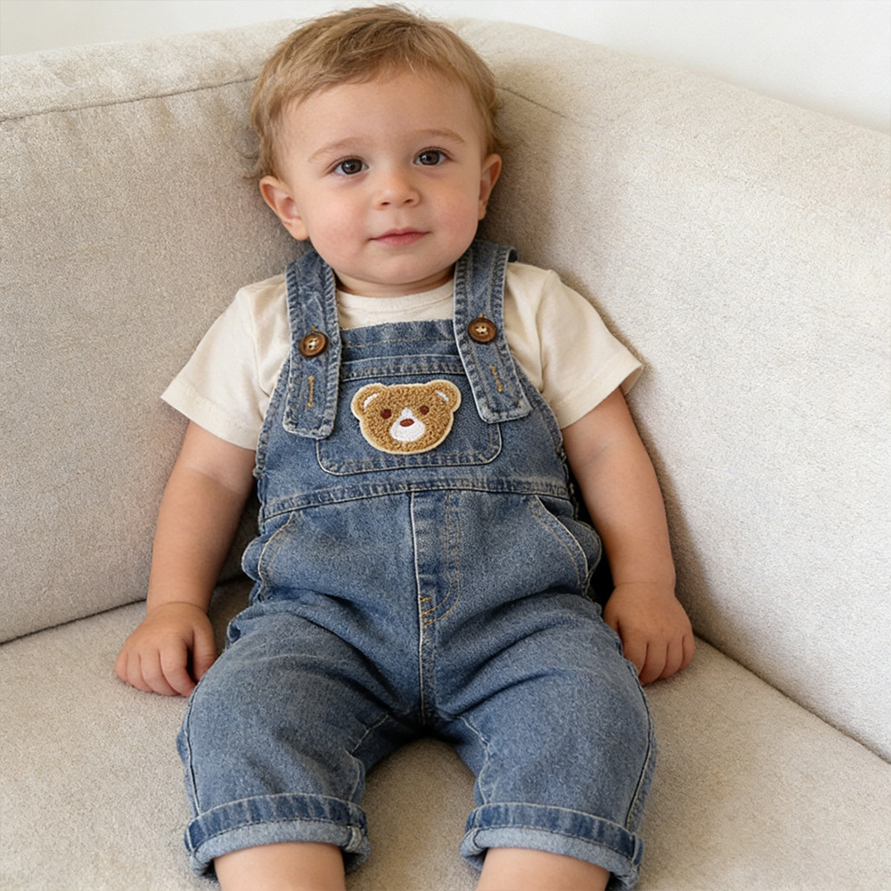 Kids Bear Denim Overalls| Pants43