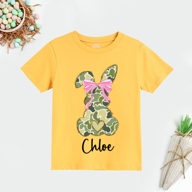 Personalized Kids Bunny Summer T-Shirt| Cloth1417