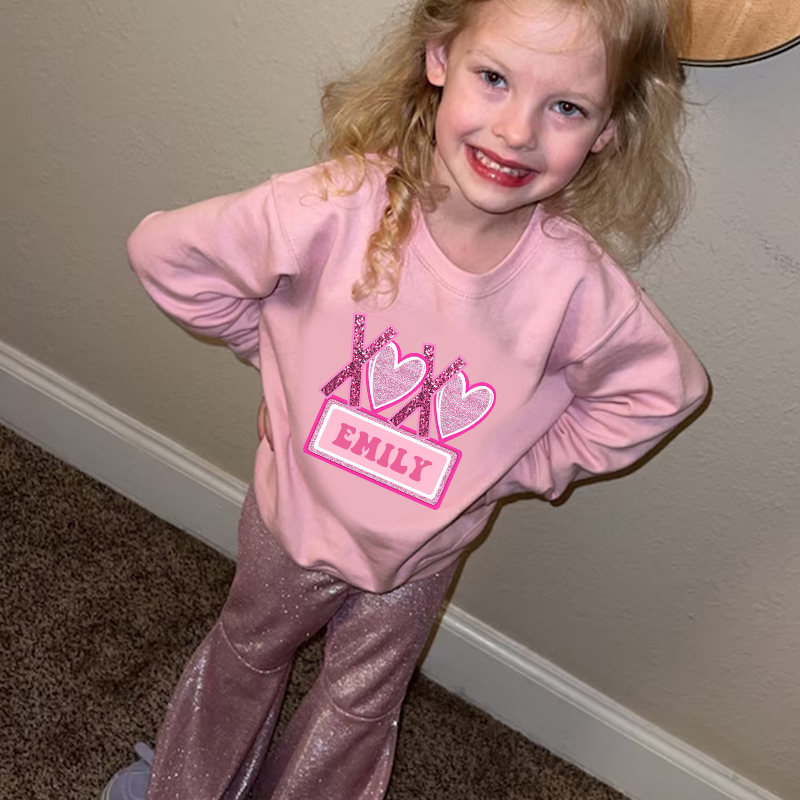 Personalized Girl Valentine's Day Sweatshirt| Cloth21301