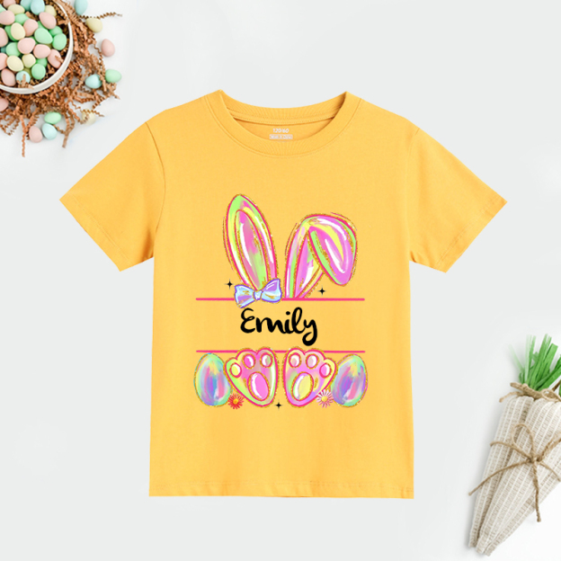 Personalized Kids Bunny Summer T-Shirt| Cloth1413