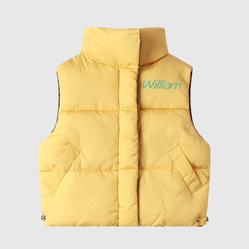 Personalized Kids Winter Thicken Warm Embroidered Vest Jackets| Cloth200