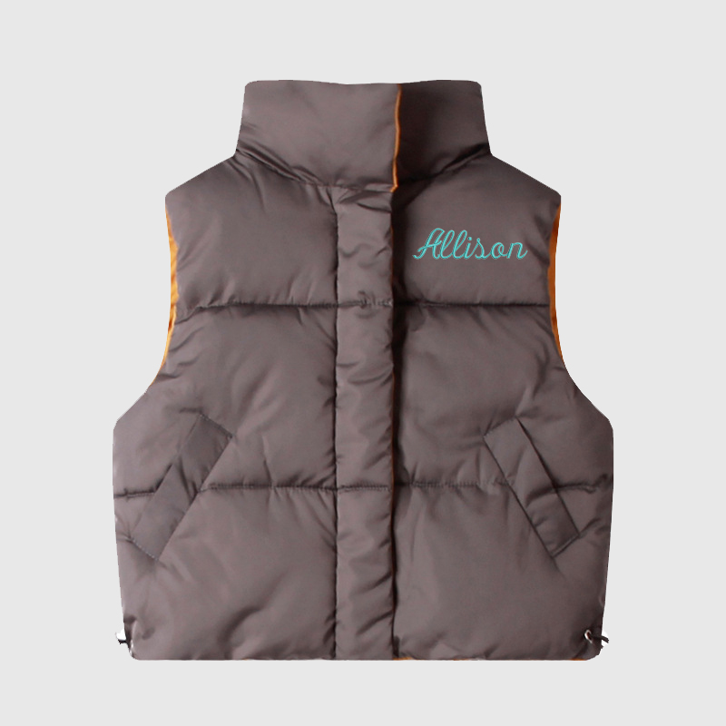 Personalized Kids Winter Thicken Warm Embroidered Vest Jackets| Cloth200
