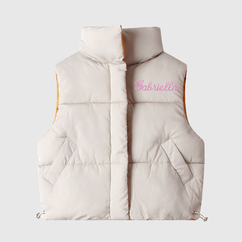Personalized Kids Winter Thicken Warm Embroidered Vest Jackets| Cloth200