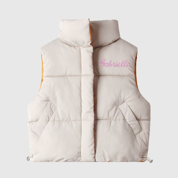 Personalized Kids Winter Thicken Warm Embroidered Vest Jackets| Cloth200