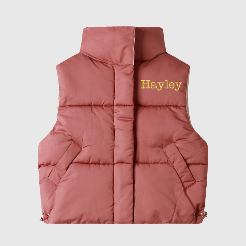 Personalized Kids Winter Thicken Warm Embroidered Vest Jackets| Cloth200