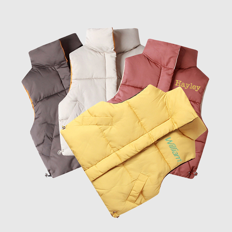 Personalized Kids Winter Thicken Warm Embroidered Vest Jackets| Cloth200