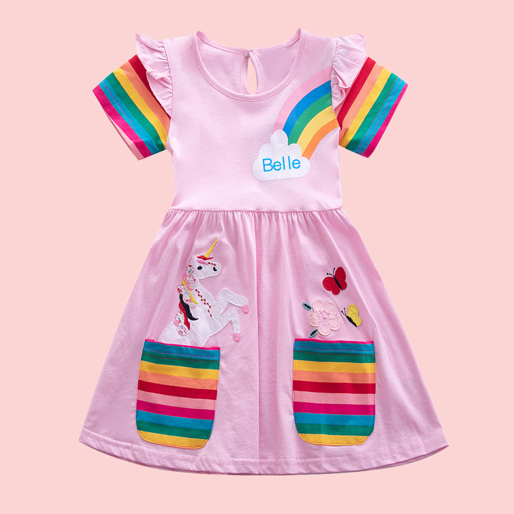 Personalized Girl Rainbow Unicorn Birthday Dress| Dress10