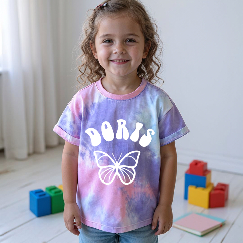 Personalized Kid Tie Dye Short Sleeve Tee| Cloth28402