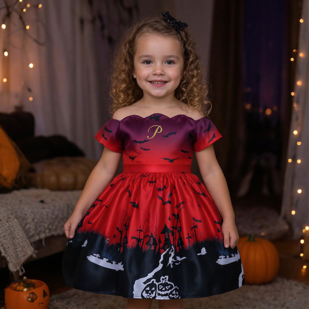 Personalized Girl Halloween Witch Costume Party Dress| YESHalloween16
