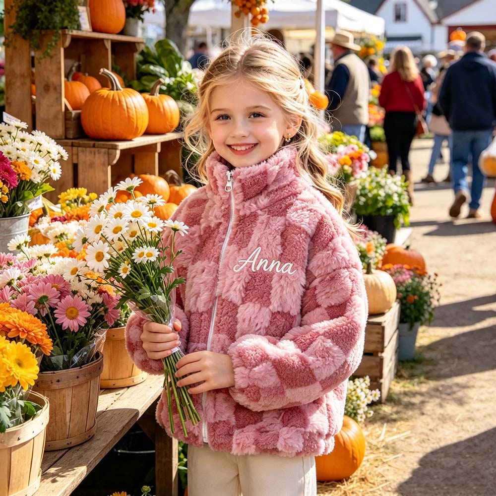 Personalized Embroidered Kids Fleece-Lined & Thickened Winter Jacket | Cloth295