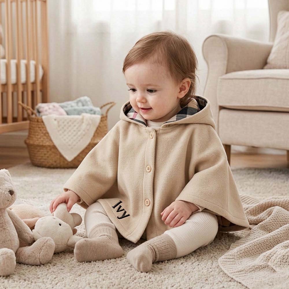 Personalized Embroidered Kids Winter Warm Cape | Cloth296