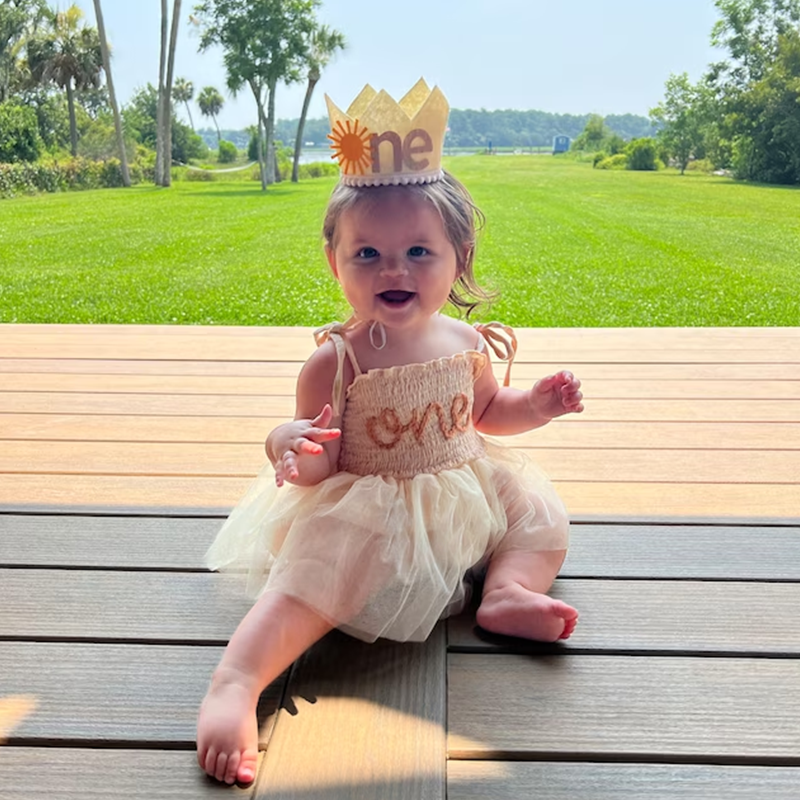 Personalized Baby Tutu Embroidered One Birthday Romper| BBCloth41