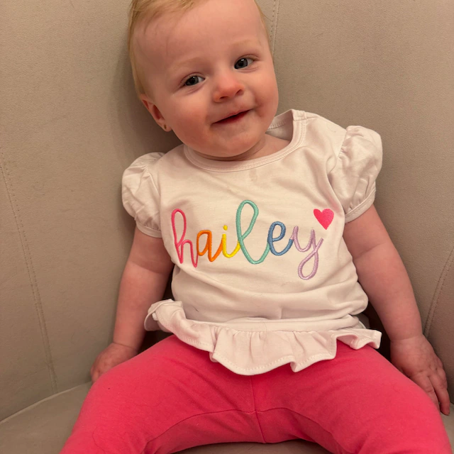 Personalized Girls Rainbow Short Sleeve Ruffle Shirt| Cloth145