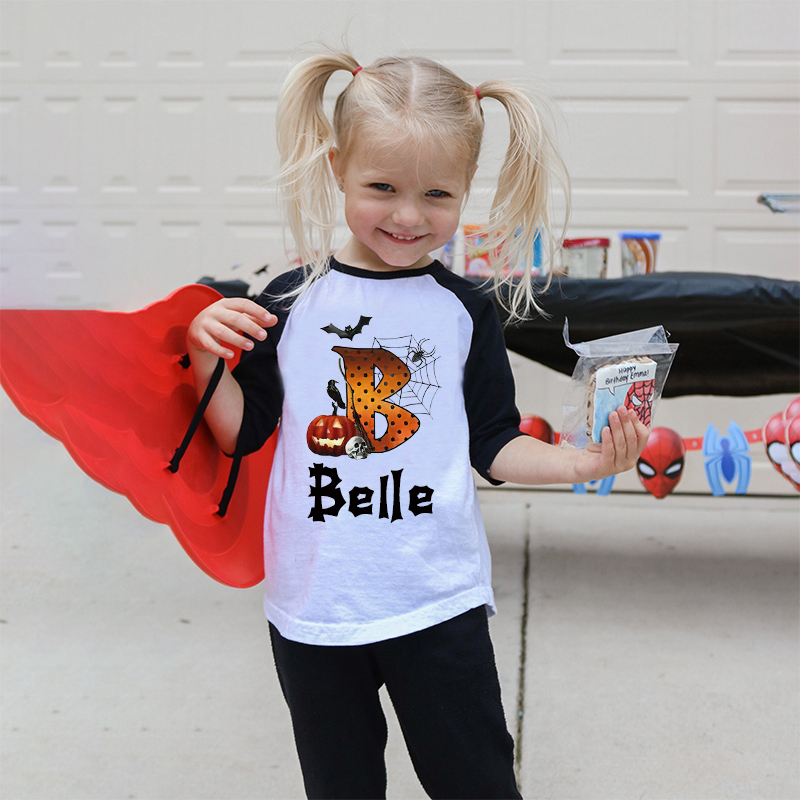 Personalized Kids Halloween Long Sleeves Shirt| Cloth12456