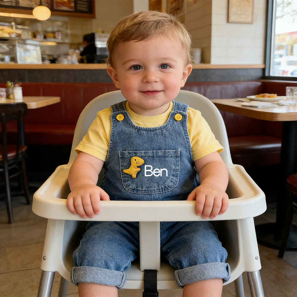Personalized Boy Dinosaur Denim Overalls| Pants37