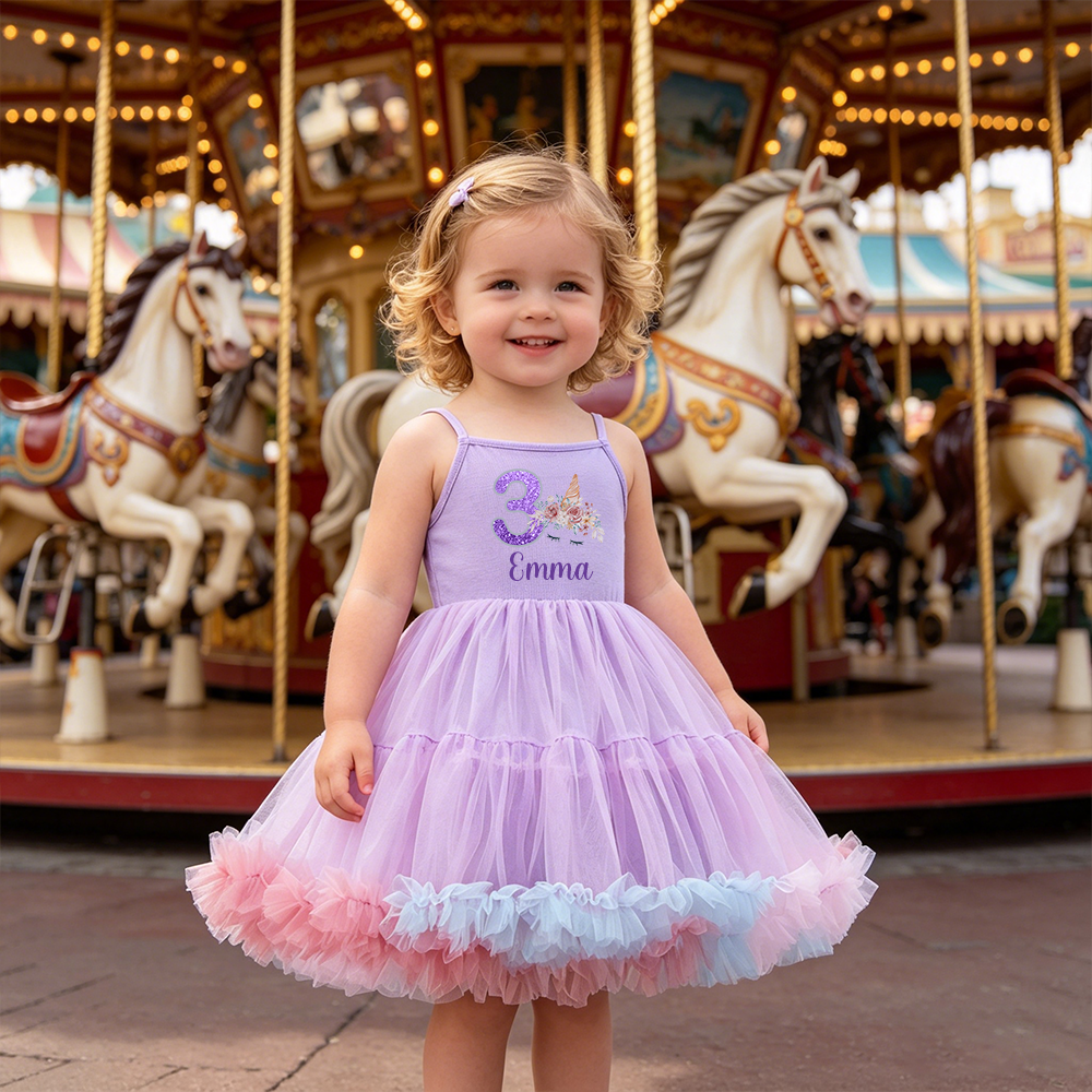 Personalized Girl Birthday Unicorn Tutu Dress| Dress89
