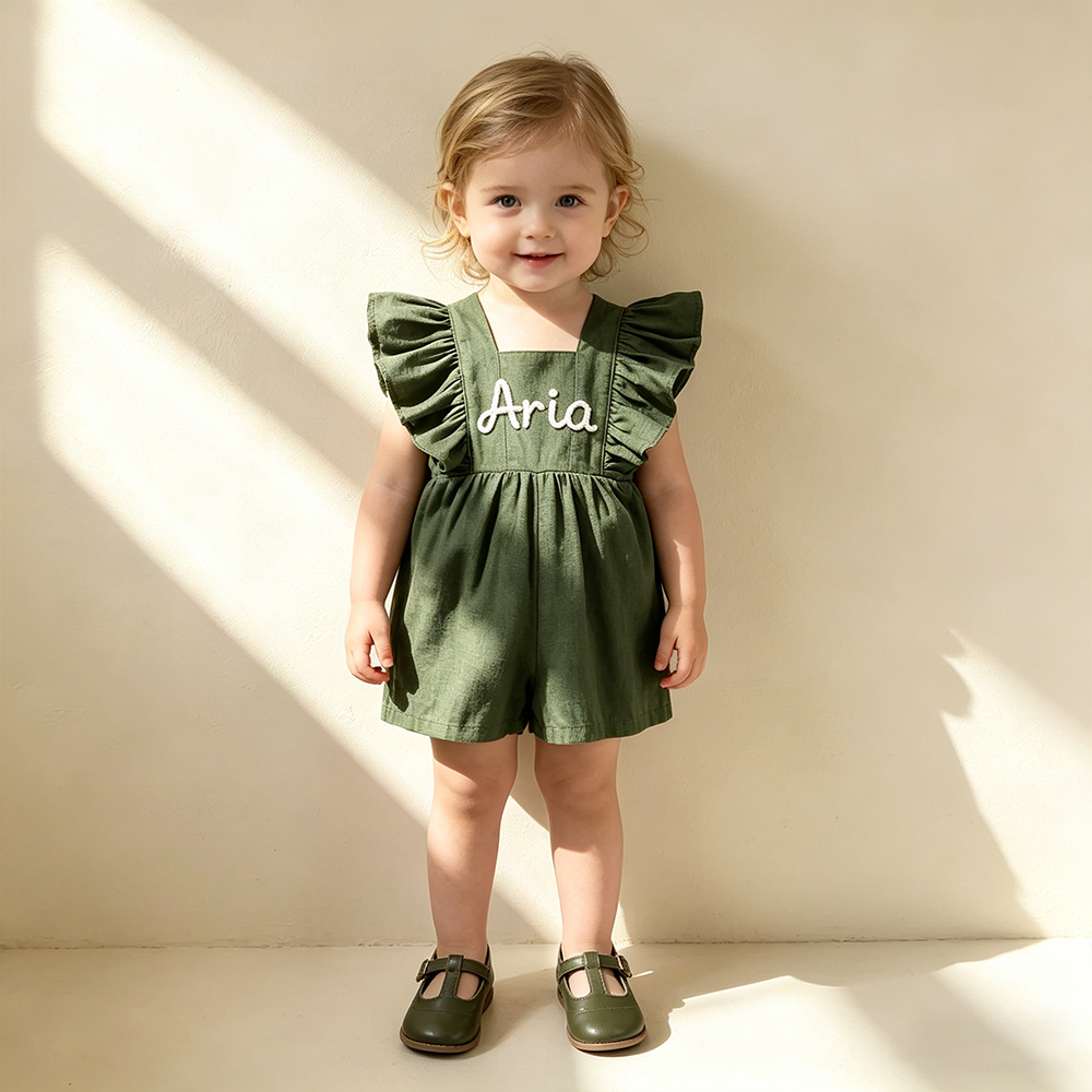 Personalized Baby Girl Hand Knitted Bubble Romper| BBcloth136