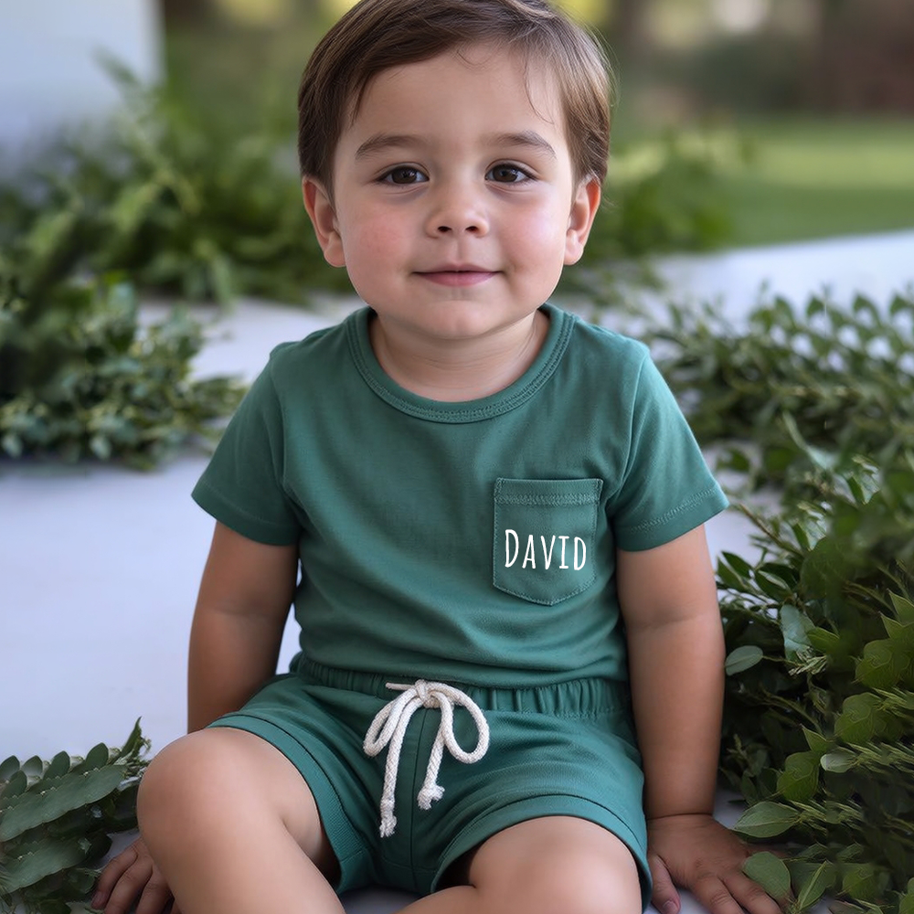Personalized Kid Casual Top and Shorts Set| BBcloth143
