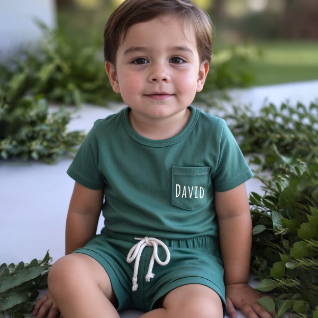 Personalized Kid Casual Top and Shorts Set| BBcloth143