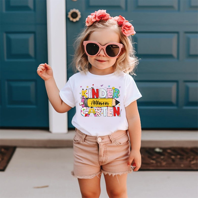 Personalized Girls Back To School Name T-Shirt| Cloth1488