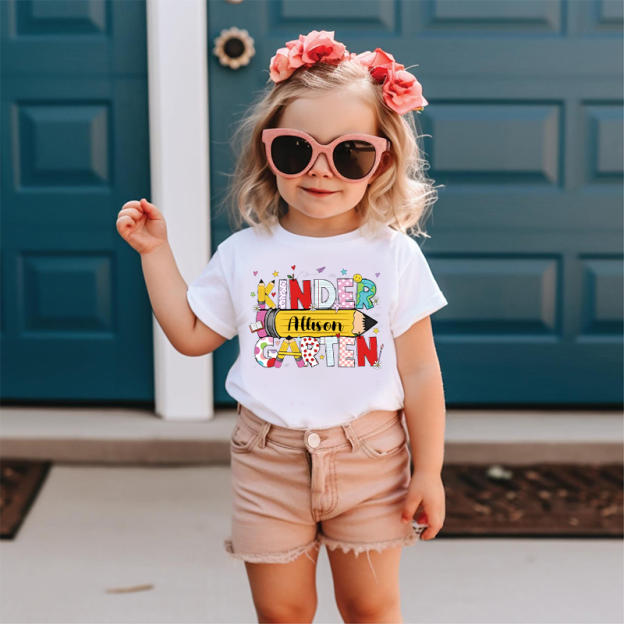 Personalized Girls Back To School Name T-Shirt| Cloth1488