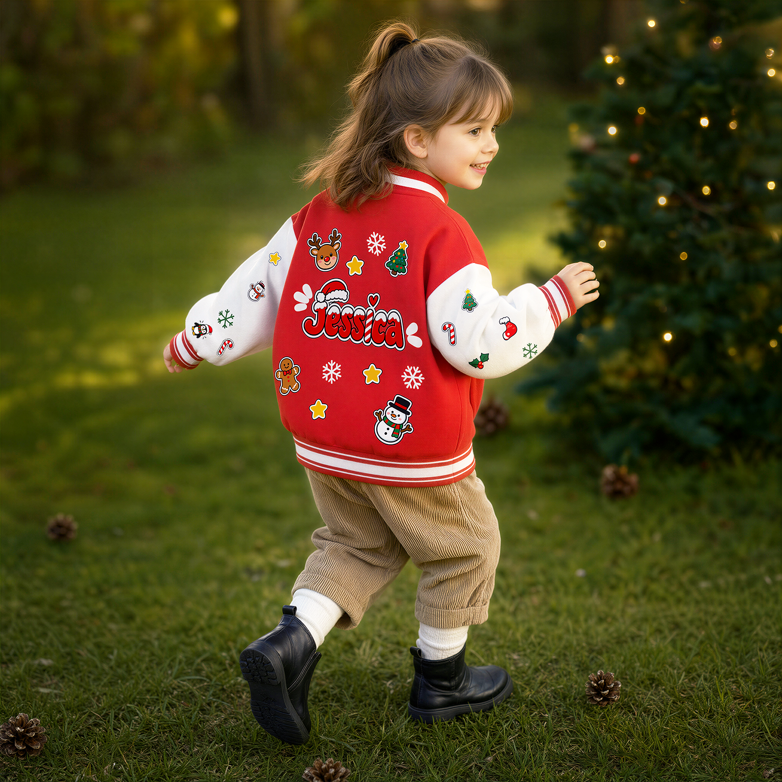Personalized Christmas Varsity Jacket for Kids | YESMC39