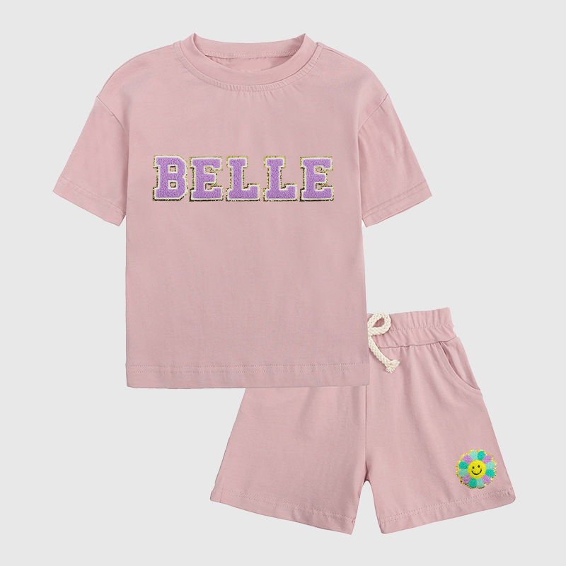Personalized Kid Summer Hand Patch Toddler Set |Cloth218