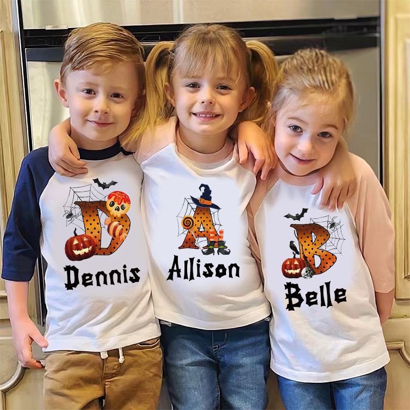 Personalized Kids Halloween Long Sleeves Shirt| Cloth12456