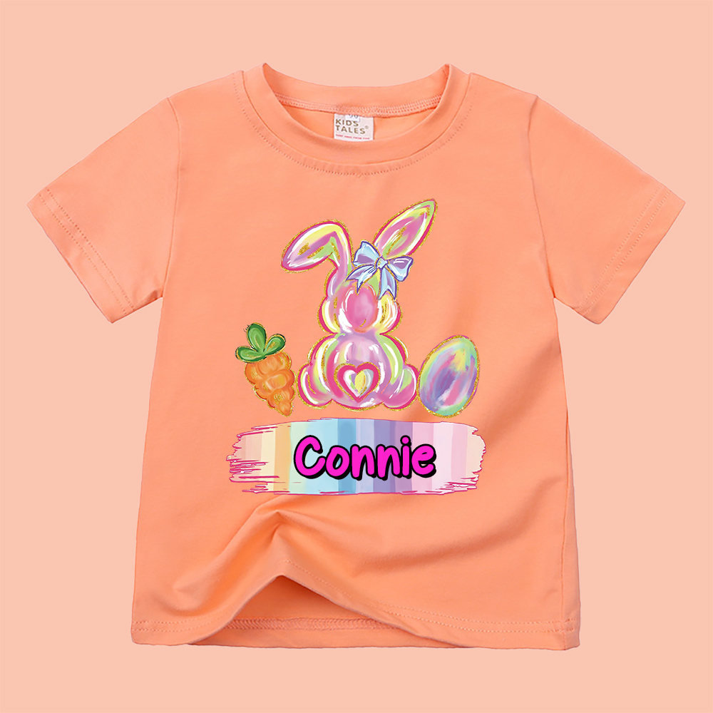 Personalized Kid Cozy Soft Easter Bunny T-Shirt | inTee13