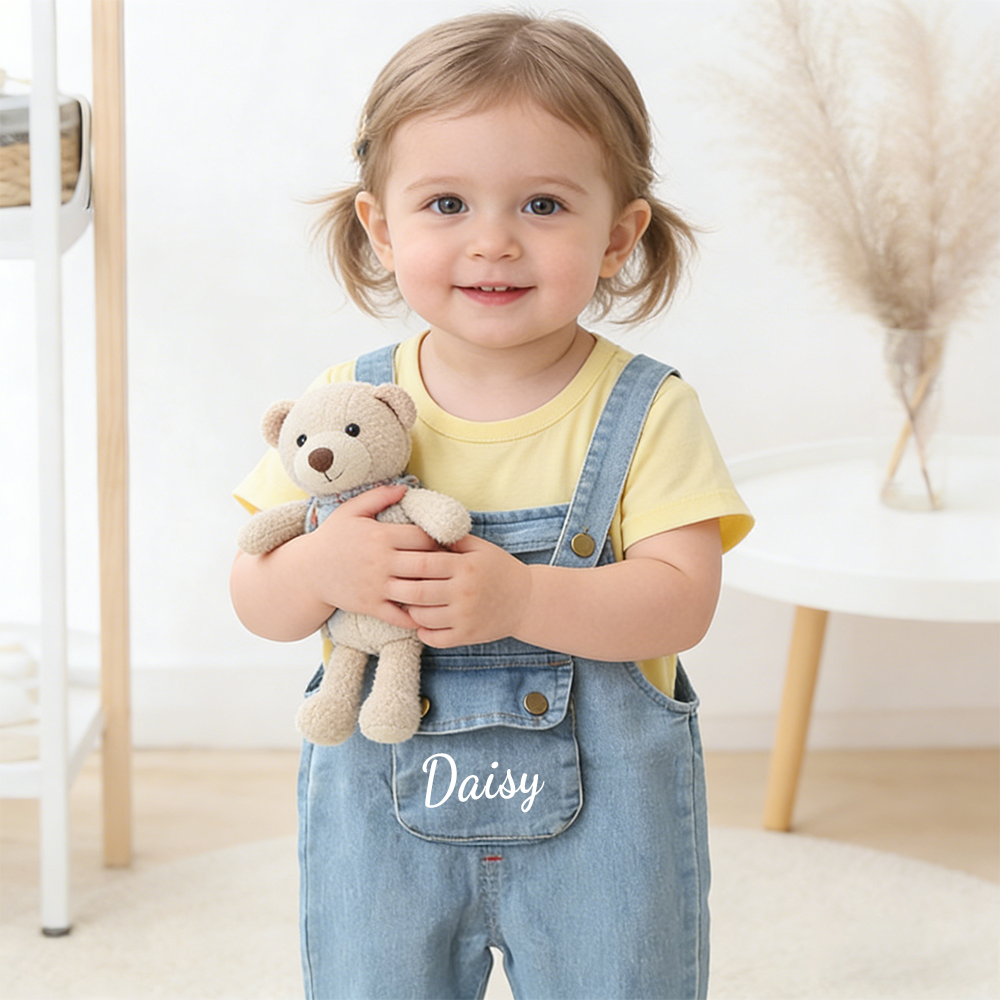 Personalized Kids Wing Patch Denim Overalls Set| Pants45