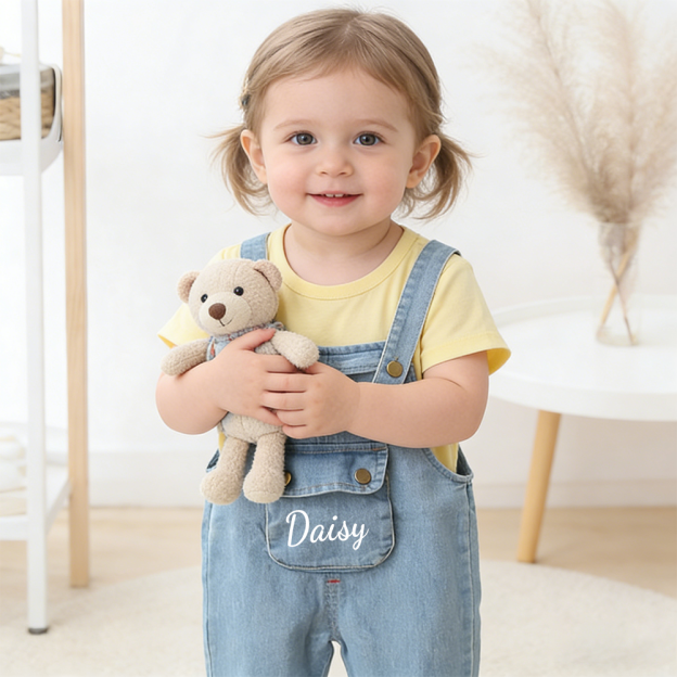 Personalized Kids Wing Patch Denim Overalls Set| Pants45